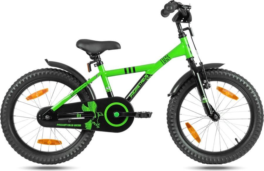 PROMETHEUS BICYCLES Kinderfiets 18 inch vanaf 5 jaar terugtraprem + V-brake – HAWK