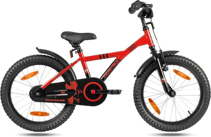 PROMETHEUS BICYCLES Kinderfiets 18 inch vanaf 5 jaar terugtraprem + V-brake – HAWK