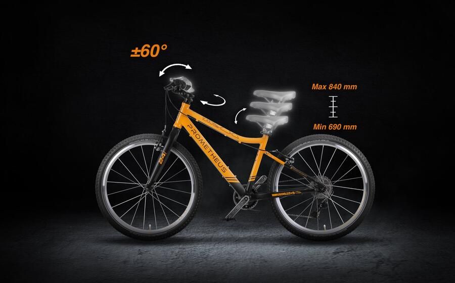 PROMETHEUS BICYCLES Kinderfiets 24 inch vanaf 7 jaar SRAM X4 8v V-brakes 9 kg – PRO