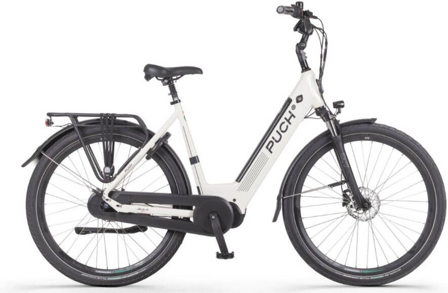 Puch E-Modern N7 Elektrische Fiets – E-bike – Rijklaar Geleverd Lage Instap Framemaat 49 Uitneembare Accu 28 Inch 250W Ananda Middenmotor 150 km Actieradius Cream White Glossy