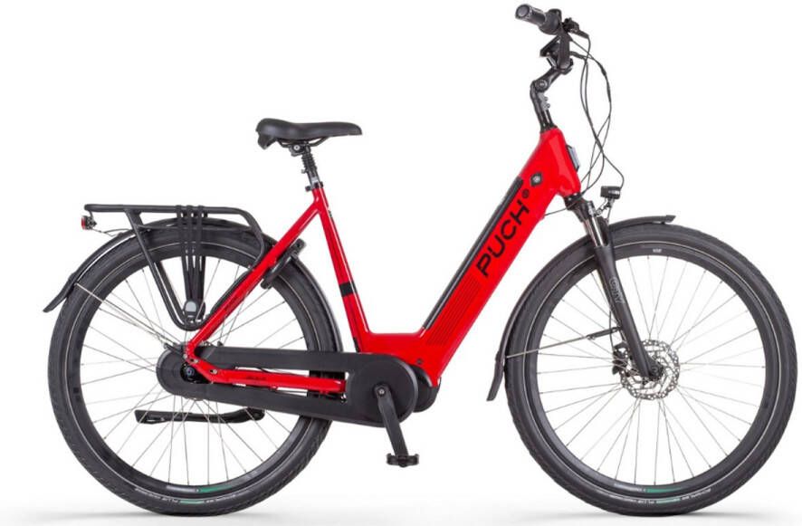 Puch E-Modern N7 Elektrische Fiets – E-bike – Rijklaar Geleverd Lage Instap Framemaat 54 Uitneembare Accu 28 Inch 250W Ananda Middenmotor 150 km Actieradius Signal Red Glossy