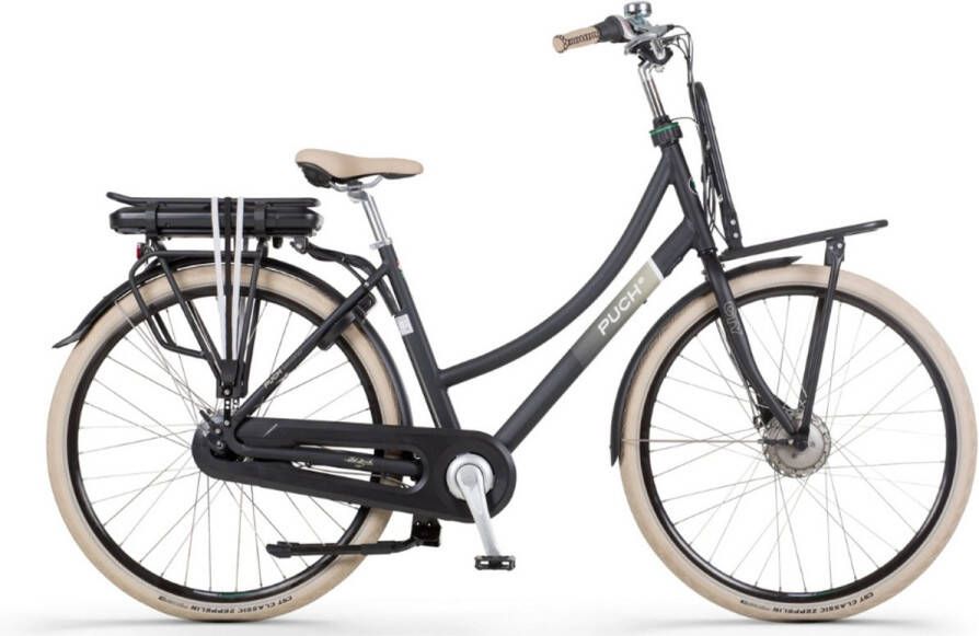 Puch E-Rock N7 Elektrische Fiets – E-bike – Rijklaar Geleverd Lage Instap Framemaat 50 Uitneembare Accu 28 Inch 250W Ananda Motor 120 km Actieradius Coal Black Matt