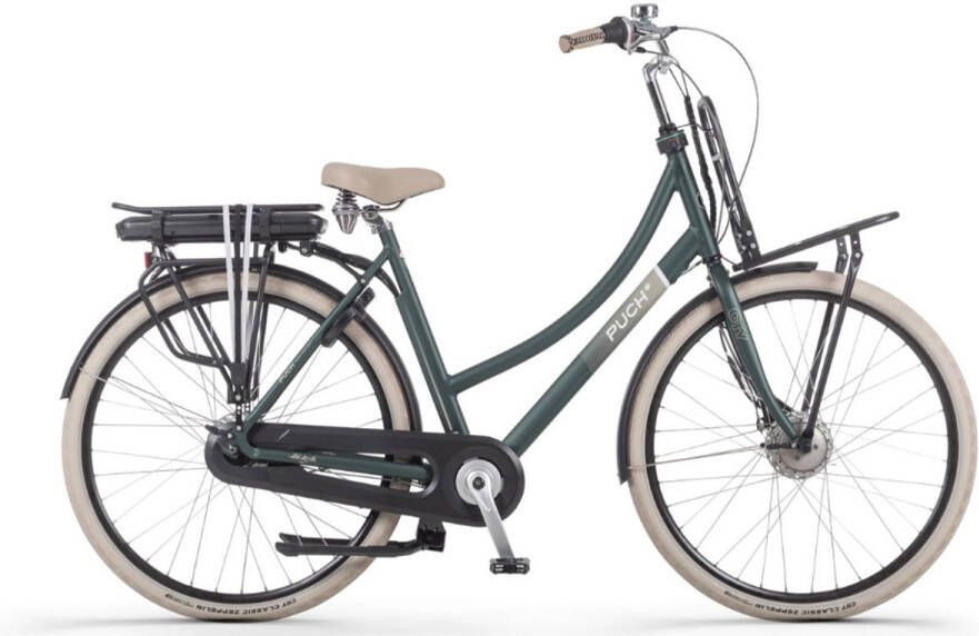 Puch E-Rock N7 Elektrische Fiets – E-bike – Lage Instap Framemaat 50 Uitneembare Accu 28 Inch 250W Ananda Motor 120 km Actieradius Ponderosa Green Matt
