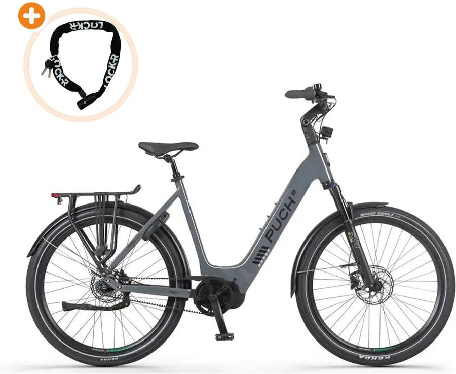 Puch E-Dance S SUV N7 Elektrische Fiets 28 inch 250W motor Actieradius tot 160 km 7 versnellingen 540Wh accu Basalt Grijs Glans