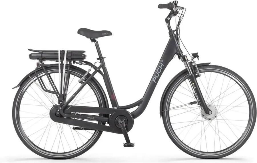 Puch E-Folk N7 Elektrische Fiets 28 inch Actieradius tot 120 km 7 versnellingen 468Wh accu Lage instap Zwart