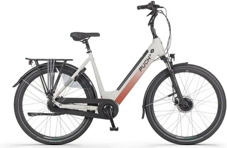 Puch E-Modern Basic N7 Elektrische Fiets 28 inch 250W motor Actieradius tot 120 km 7 versnellingen 540Wh accu Zijde Grijs Mat