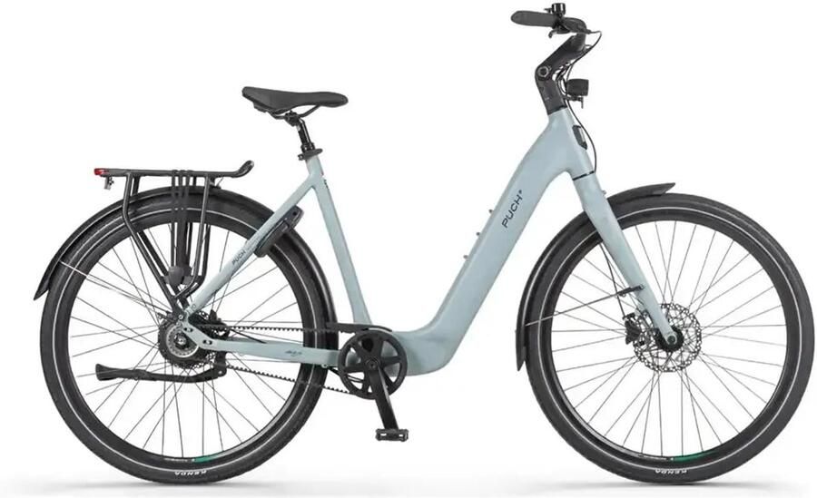 Puch E-Nova Elektrische Fiets 28 inch 250W motor Actieradius tot 160 km Hydraulische schijfrem 540Wh accu Licht Mintgroen Mat