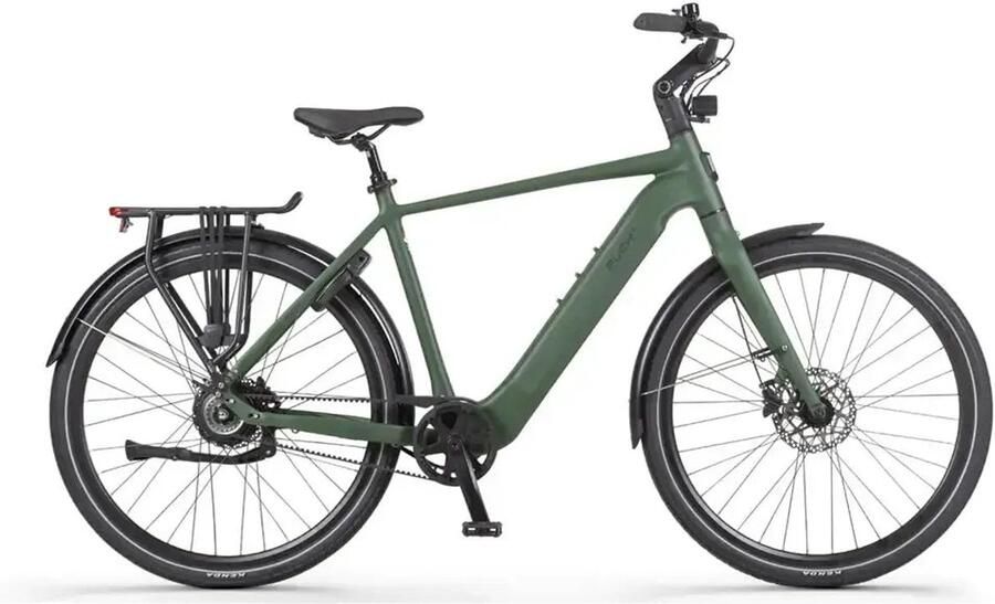 Puch E-Nova Elektrische Fiets 28 inch 250W motor Actieradius tot 160 km Hydraulische schijfrem 540Wh accu Legergroen Mat