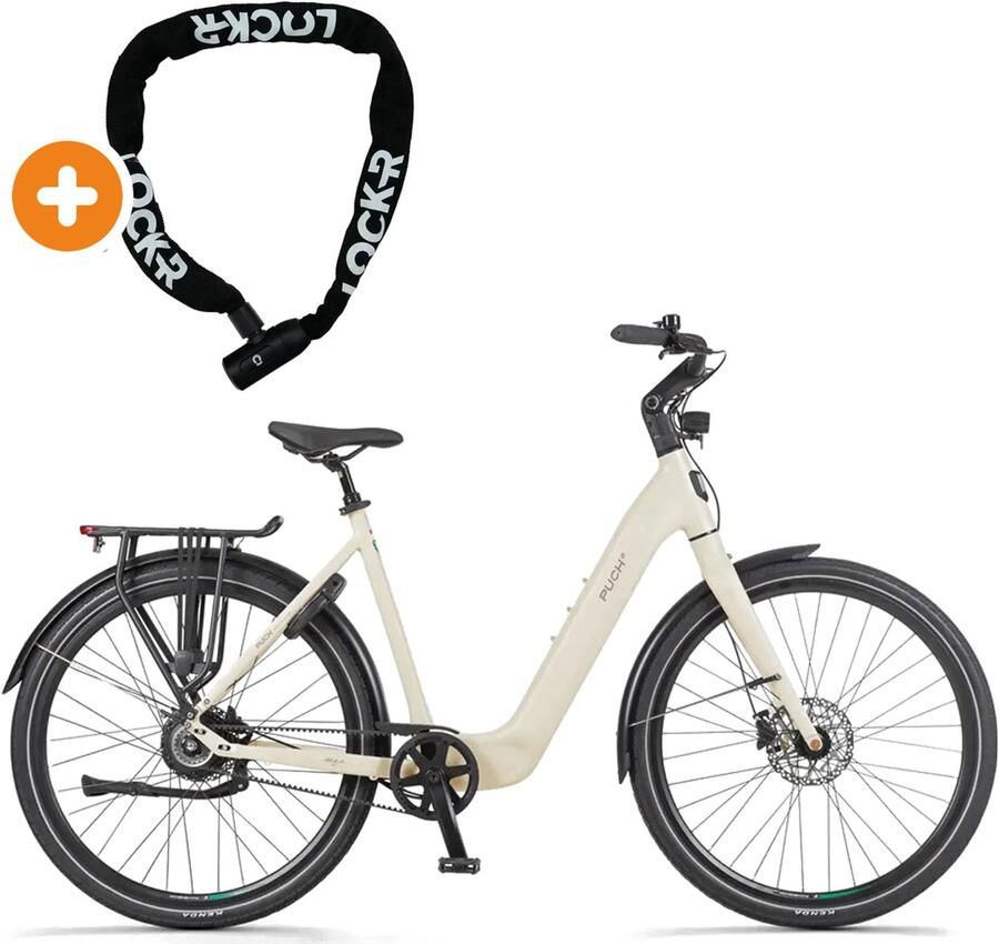 Puch E-Nova Elektrische Fiets 28 inch 250W motor Actieradius tot 160 km Hydraulische schijfrem 540Wh accu Kiezel Grijs Mat