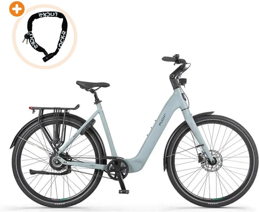 Puch E-Nova Elektrische Fiets 28 inch 250W motor Actieradius tot 160 km Hydraulische schijfrem 540Wh accu Licht Mintgroen Mat