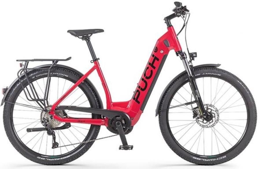 Puch E-Outdoor Perfor ce Elektrische Fiets Glanzend Rood Accu 625Wh 250W Bosch Middenmotor Shi o Deore 10 Versnellingen Hydraulische Rem