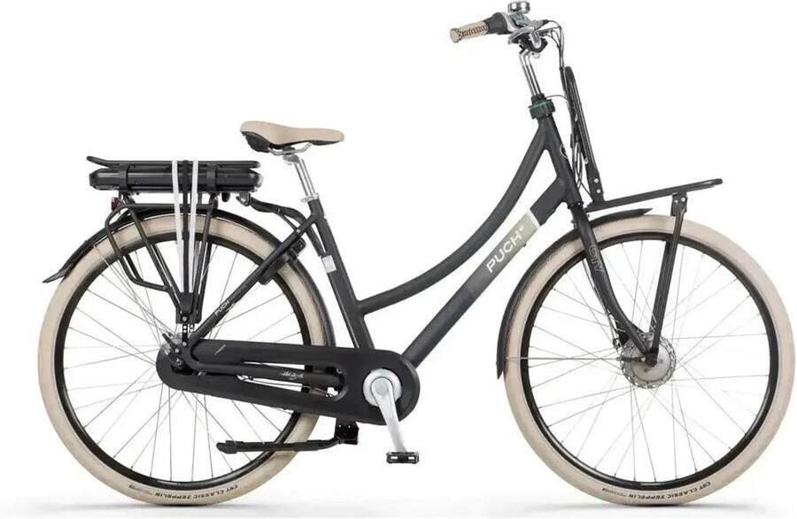 Puch E-Rock N7 Elektrische Fiets 28 inch Actieradius tot 120 km 7 versnellingen 468Wh accu Lage instap Zwart