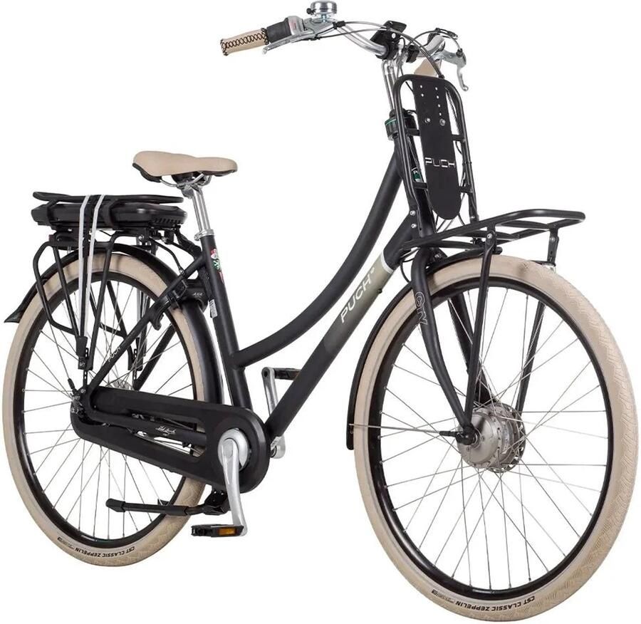 Puch E-Rock N7 Elektrische Fiets Mat Zwart Damesfiets E-bike