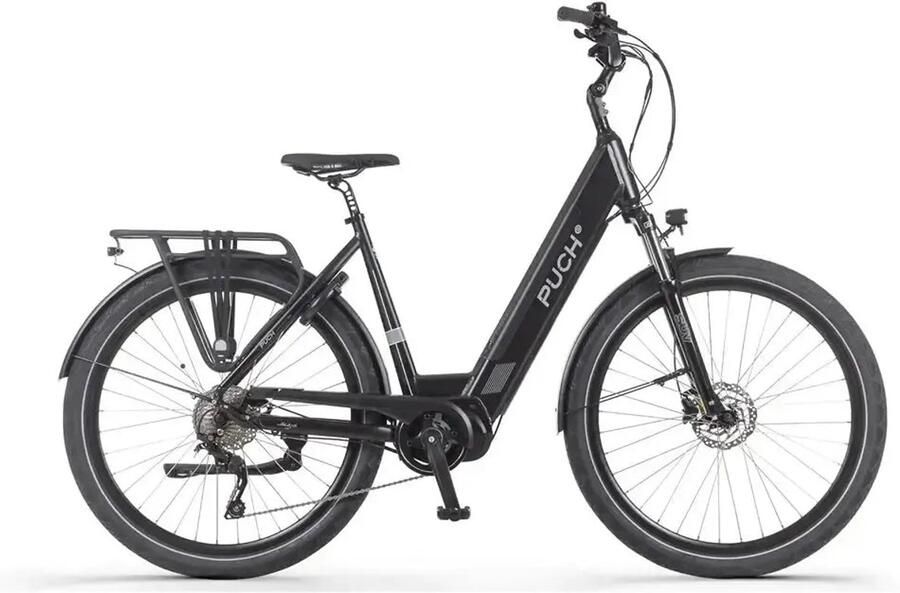 Puch E-Saphir SUV D10 Elektrische Fiets 28 inch 250W motor Actieradius tot 130 km 10 versnellingen Hydraulische schijfrem Zwart Glans