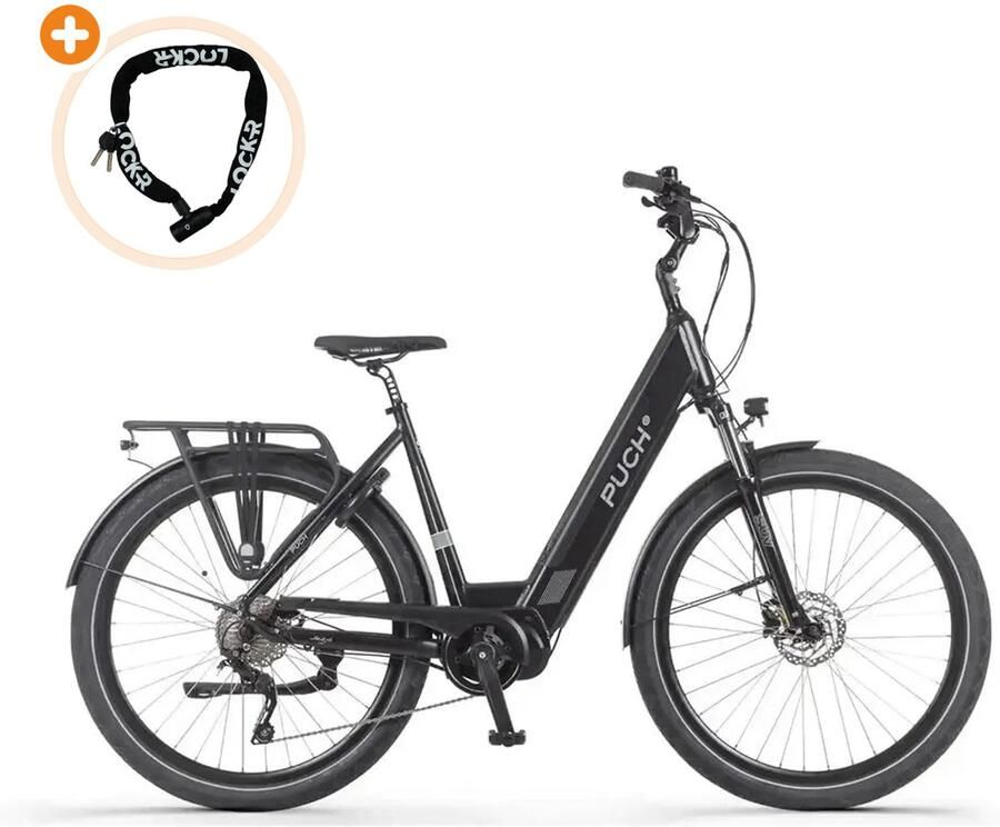 Puch E-Saphir SUV D10 Elektrische Fiets 28 inch 250W motor Actieradius tot 130 km 10 versnellingen Hydraulische schijfrem Zwart Glans - Foto 2