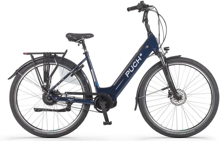 Puch E-Zirkon Enviolo Belt Elektrische Fiets 28 inch 250W motor Actieradius tot 160 km Hydraulische schijfrem Blauw Indigo Glans