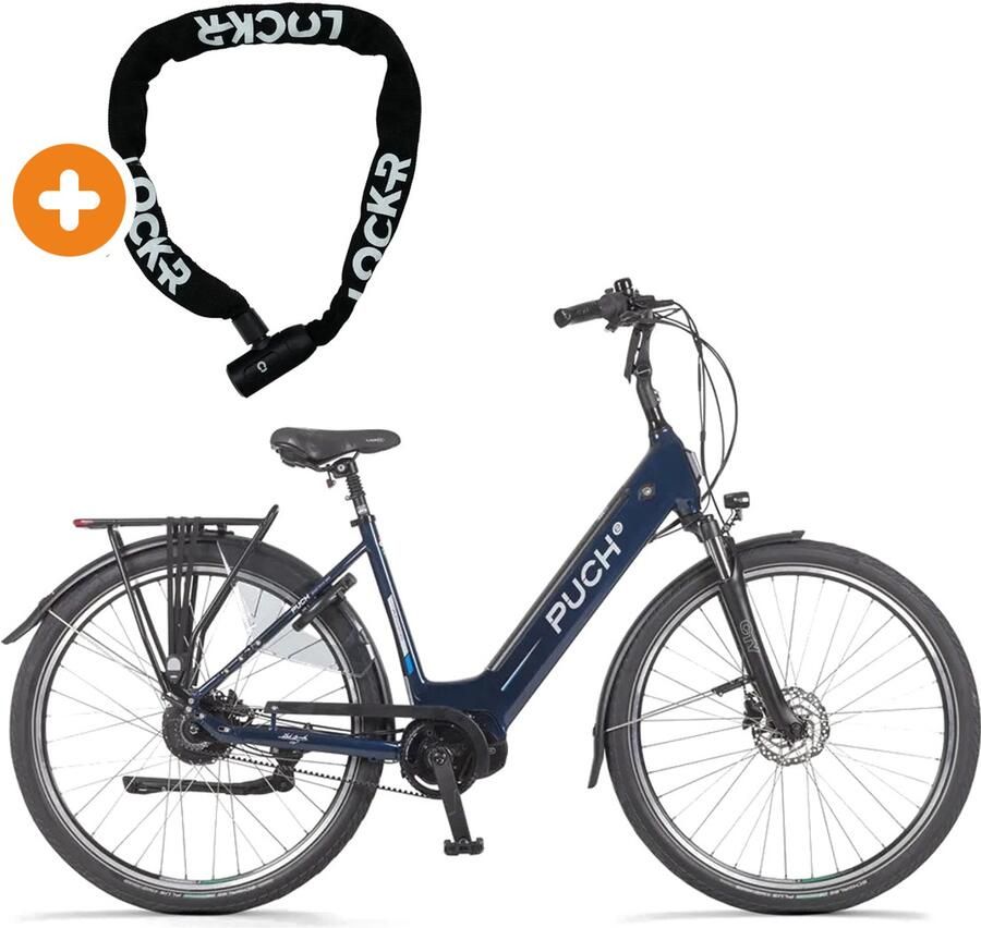 Puch E-Zirkon Enviolo Belt Elektrische Fiets 28 inch 250W motor Actieradius tot 160 km Hydraulische schijfrem Blauw Indigo Glans