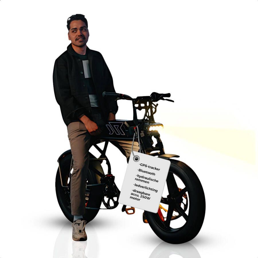 Pulse R.1 Cross Fatbike Electrisch E Bike Fiets met Dubbele Accu Optie- Hydraulische Rem Led Scherm en GPS Tracker 250W Motor