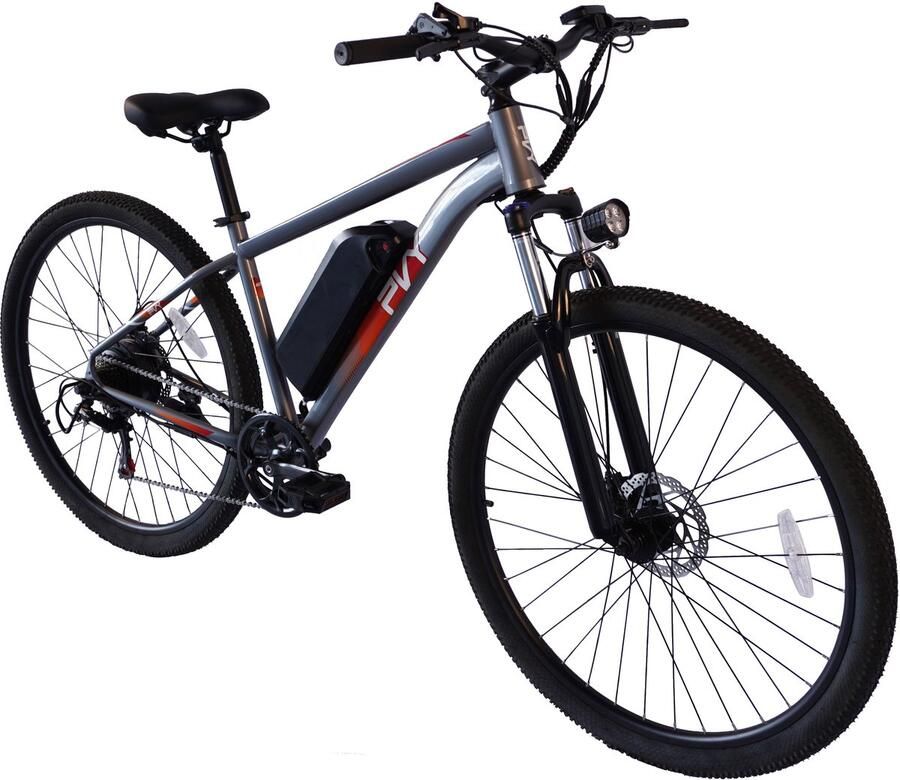 PVY M29 Elektrische Fiets 29 Inch Banden 250W Motor 48V 17.5Ah Accu 25 km u Max Snelheid 120 km Bereik Shi o 7 Versnellingen Grijs