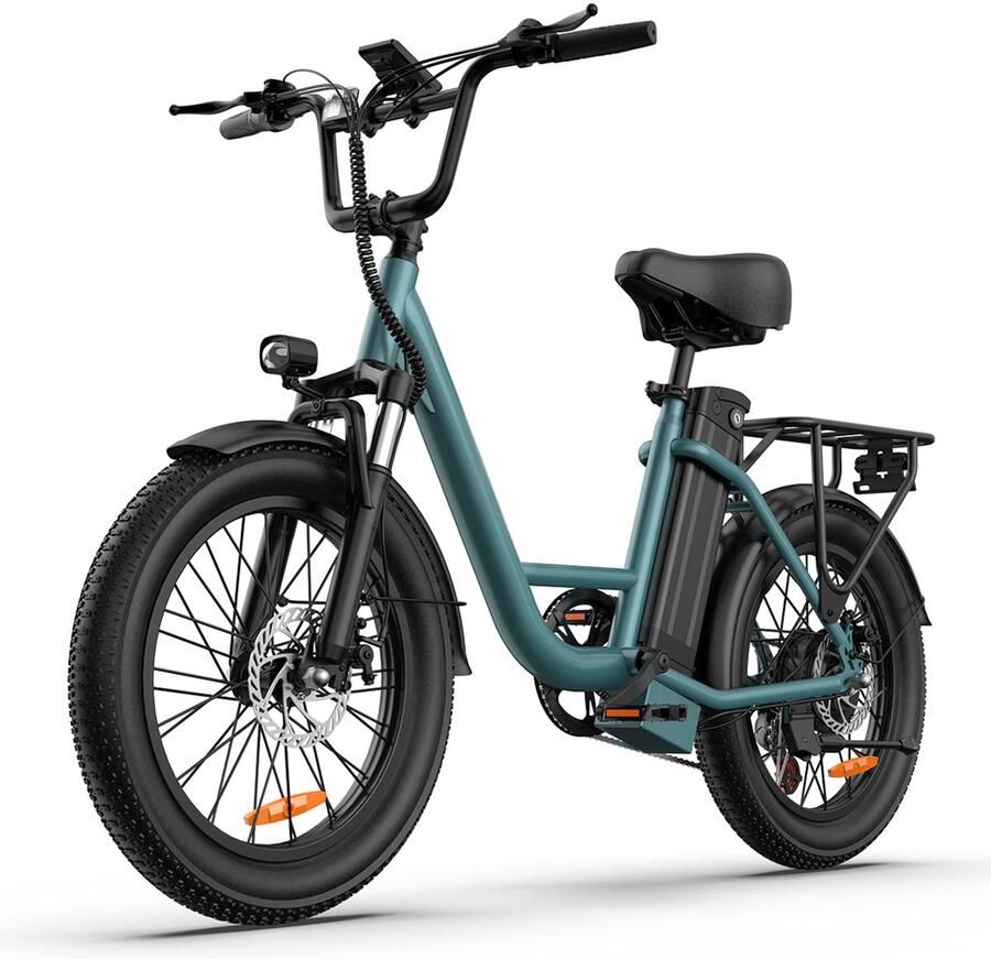 QEKUD E20 Elektrische Fiets – 20 Vetbanden – 48V 13Ah Accu – 100km Bereik – Shi o 7 Versnellingen – Groen