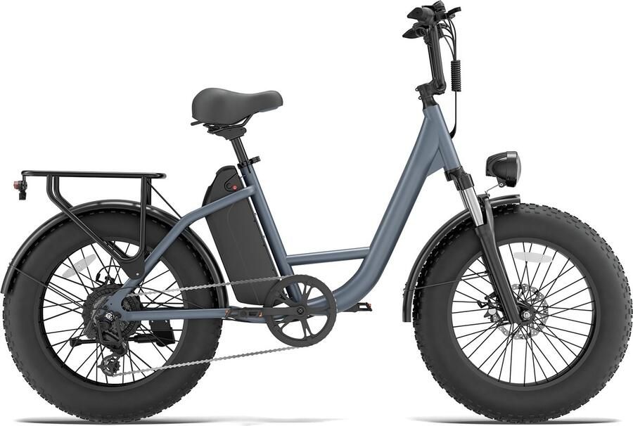 QEKUD E20 PRO Elektrische Fiets – 250W Motor 48V 15.6Ah Accu 20x4.0 Vetbanden SHI O 7 Versnellingen