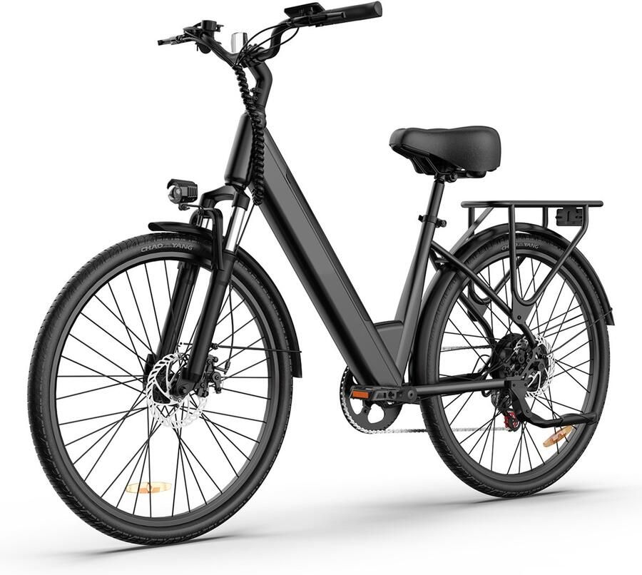 QEKUD E26 Elektrische Fiets Hoogkoolstofstaal 36V 13Ah Accu 80km Bereik Shi o 7-Speed 26 Banden