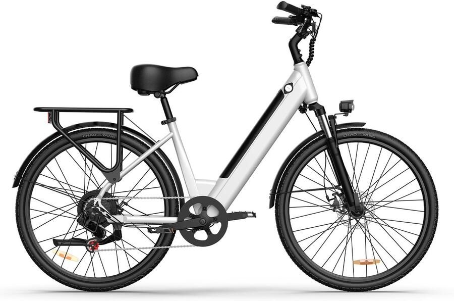 QEKUD E26 Elektrische Fiets Hoogkoolstofstaal 36V 13Ah Accu 80km Bereik Shi o 7-Speed 26 Banden