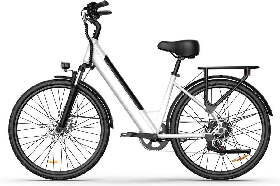 QEKUD E26 Elektrische Fiets Hoogkoolstofstaal 36V 13Ah Accu 80km Bereik Shi o 7-Speed 26 Banden