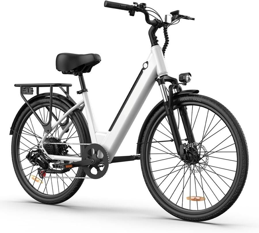QEKUD E26 Elektrische Fiets Hoogkoolstofstaal 36V 13Ah Accu 80km Bereik Shi o 7-Speed 26 Banden