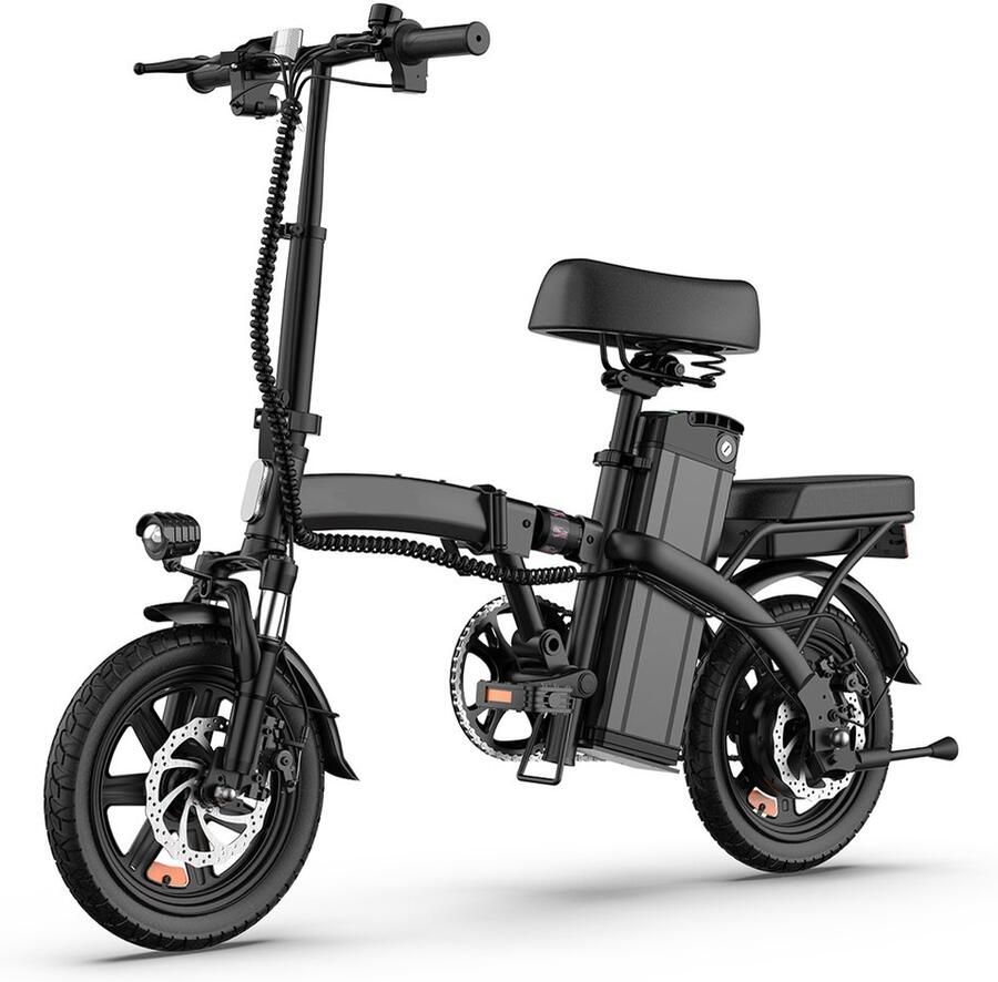 QEKUD F1L Elektrische Vouwfiets 14 E-Bike met Dubbele Vering 250W Motor 48V 7.5Ah Uitneembare Accu Schijfrem Comfortabele Stadsfiets