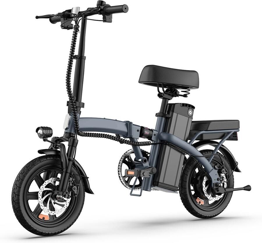 QEKUD F1L Elektrische Vouwfiets 14 E-Bike met Dubbele Vering 250W Motor 48V 7.5Ah Uitneembare Accu Schijfrem Comfortabele Stadsfiets