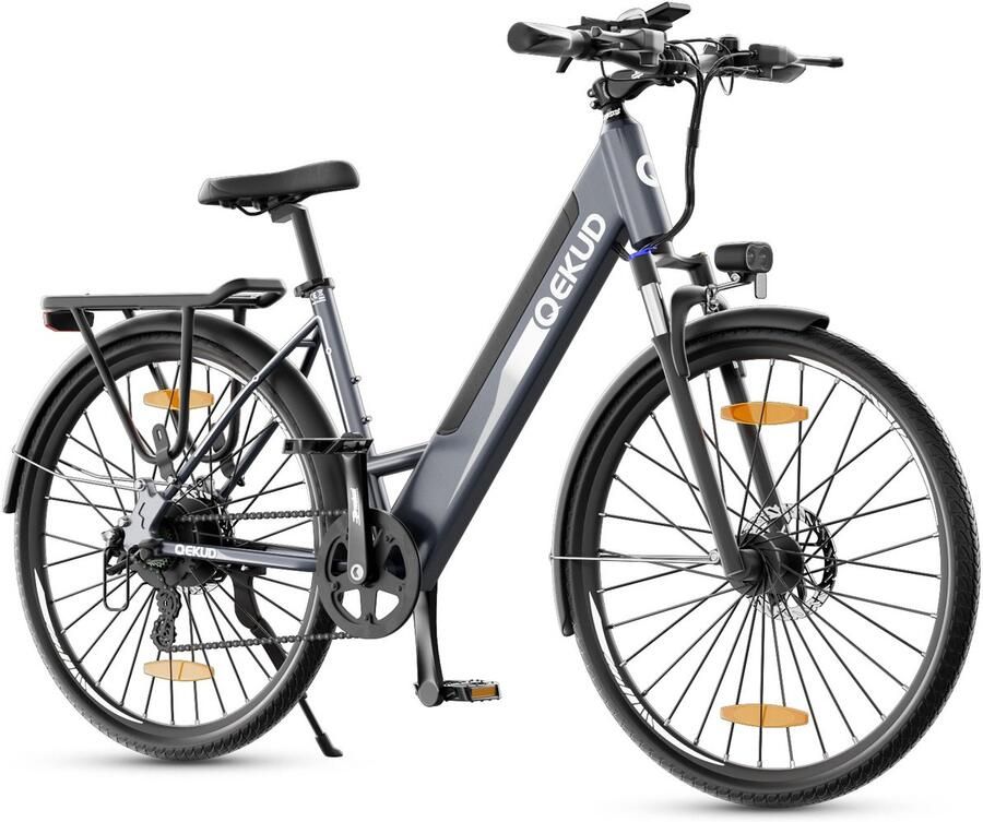 QEKUD F26 Pro Elektrische Fiets 26 Trekking E-Bike 250W Motor 36V 13Ah Accu 100km Bereik 7 Versnellingen Stapdoor Frame