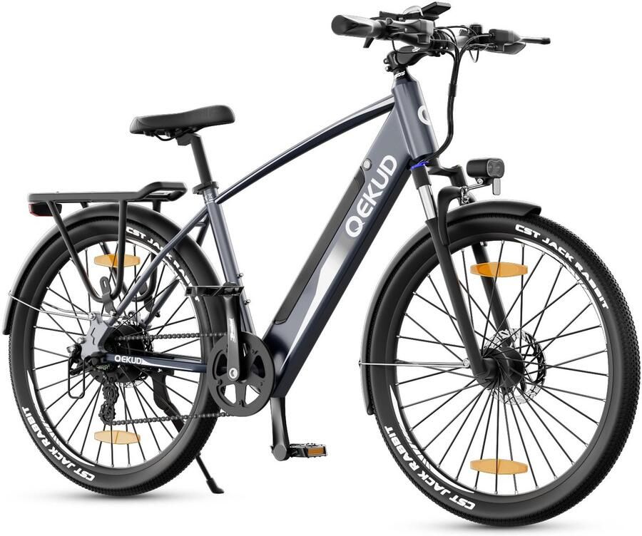 QEKUD F28Pro Elektrische Fiets 27.5 250W Motor 36V 13Ah Accu 100km Bereik 7 Versnellingen Step-thru
