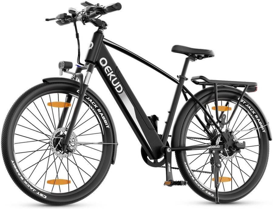 QEKUD F28Pro Elektrische Fiets 27.5 250W Motor 36V 13Ah Accu 100km Bereik 7 Versnellingen Step-thru