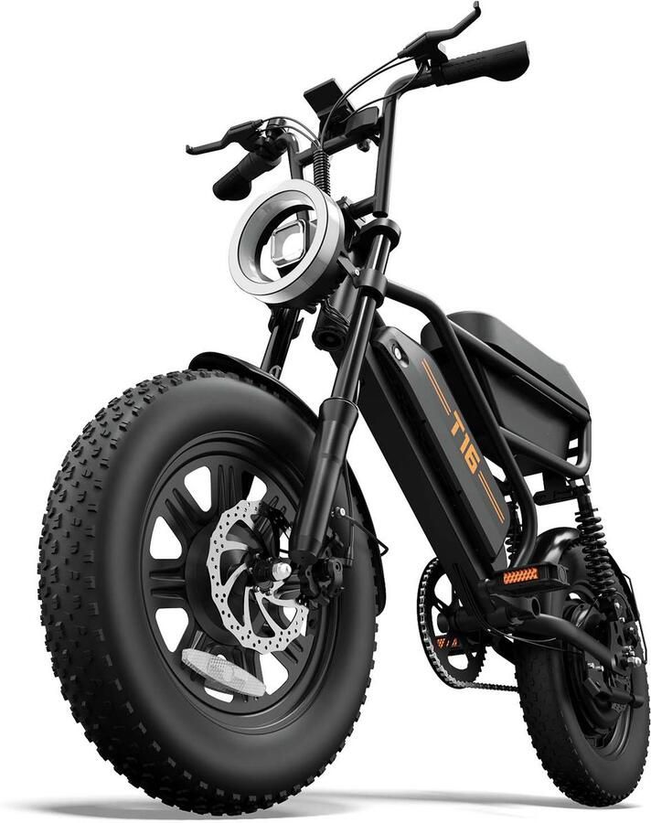 QEKUD T16 Elektrische Fiets 250W motor 48V 13Ah Accu- 16 x 3.0 Fatbike dubbele vering 50-70km actieradius
