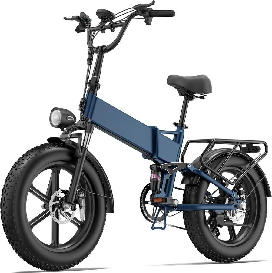 QEKUD T5 Vouwbare E-Bike – 250W Motor 25 km u 90 km Actieradius 20 Vetbanden 7-Speed Shi o Dubbel Schijfrem