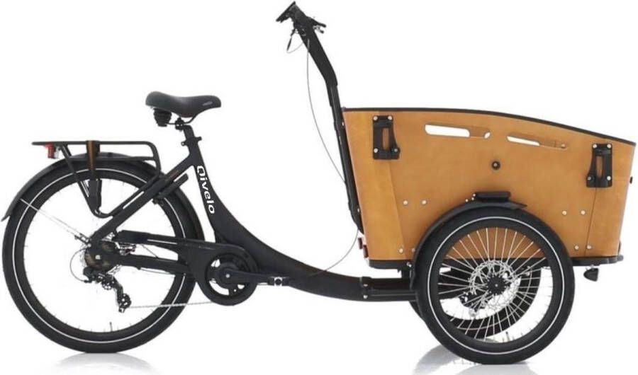 Qivelo Elektrische bakfiets bakfietsen fiets eco Curve DR7 unisex matzwart bruin shi o versnelling