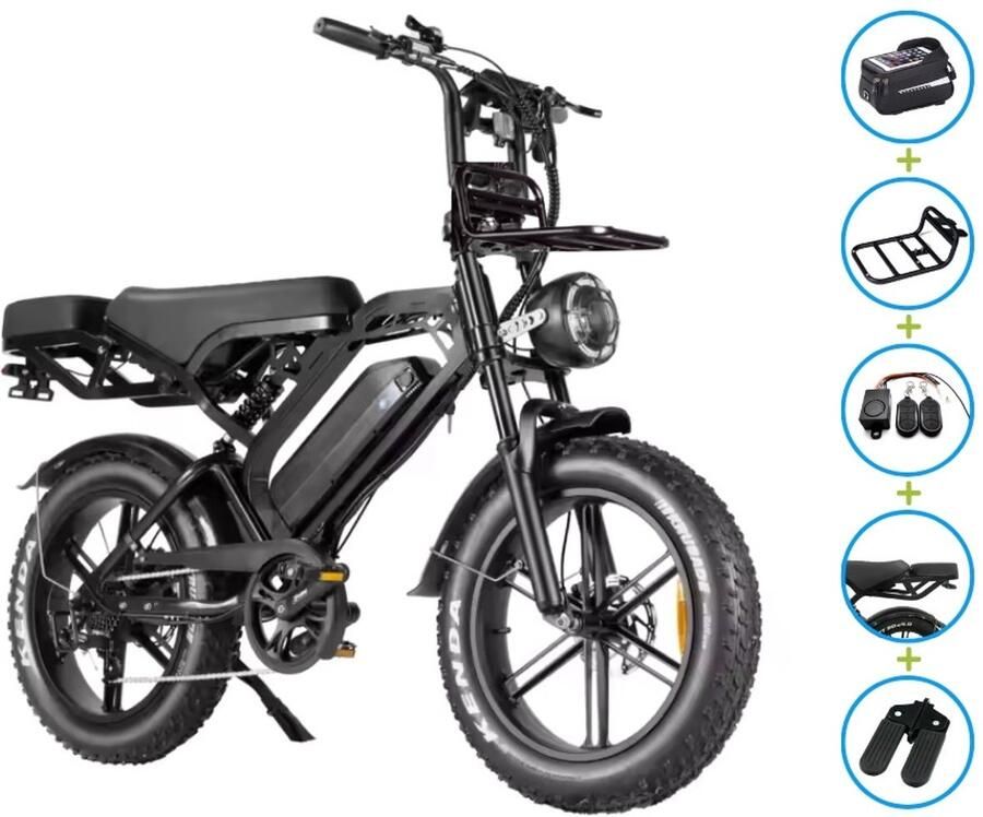 Qivelo QM V20 PRO Luxury Full Options fatbike zwart elektrische fatbike