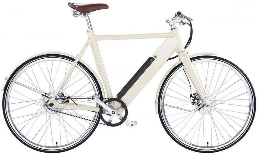 Qivelo Retro – Wit – Elektrische Fiets – Lichtgewicht 15kg – 504Wh intube accu – Riemaandrijving