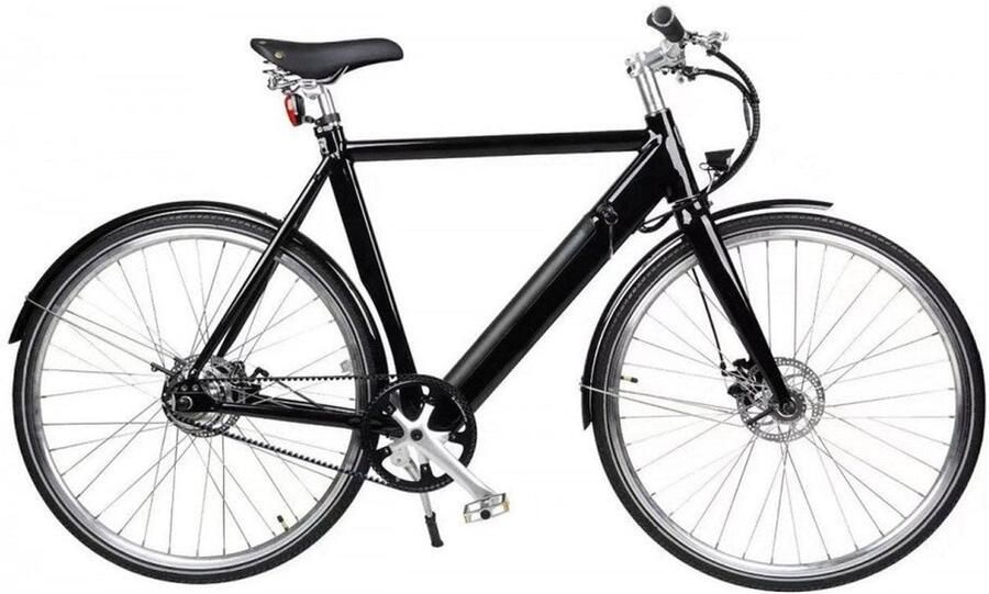 Qivelo Retro – Zwart – Elektrische Fiets – Lichtgewicht 15kg – 504Wh intube accu – Riemaandrijving