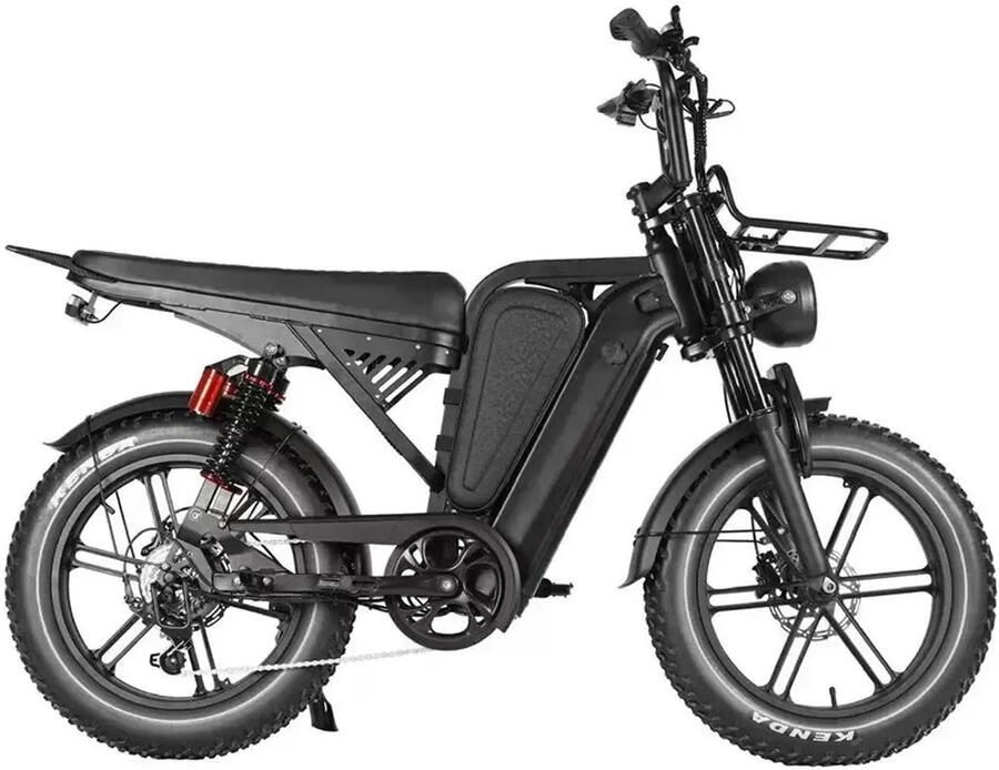 QM Wheels V20 Sport Elektrische Fatbike 20 inch 250W motor Actieradius tot 80 km 7 versnellingen Hydraulische schijfrem 874Wh accu Zwart