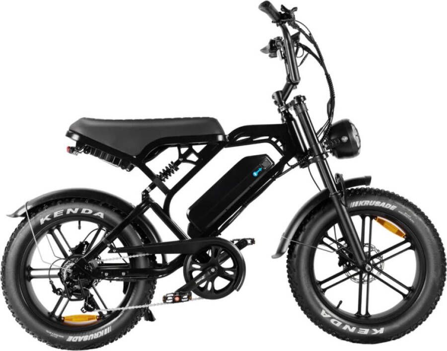 QM Wheels V20 – Fatbike – Zwart – E-Bike – Elektrisch – Max 25 km u – 250W Motor – Hydraulische Schijfrem – 7 Versnellingen