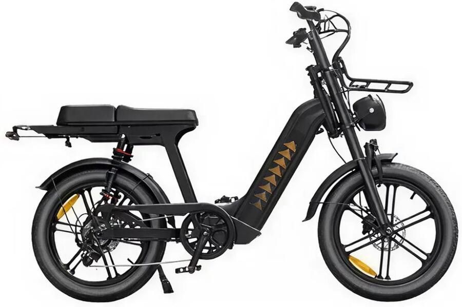 QmWheel D50 Elektrische Fatbike Lage Instap 20 Inch 250W Motor 7 Versnellingen 60 km Actieradius Hydraulische Schijfrem Zwart