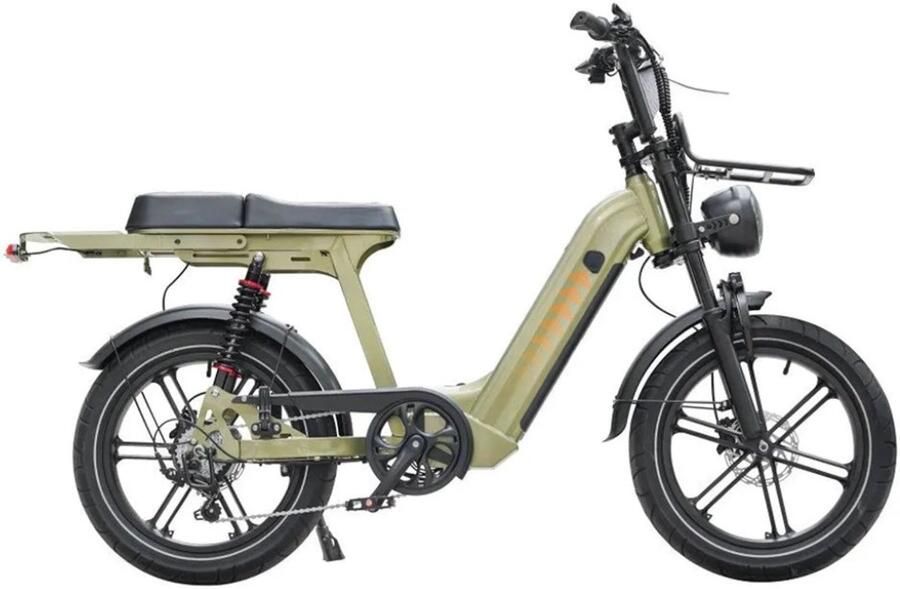 QmWheel D50 Elektrische Fatbike Lage Instap 20 Inch 250W Motor 7 Versnellingen 60 km Actieradius Hydraulische Schijfrem Groen