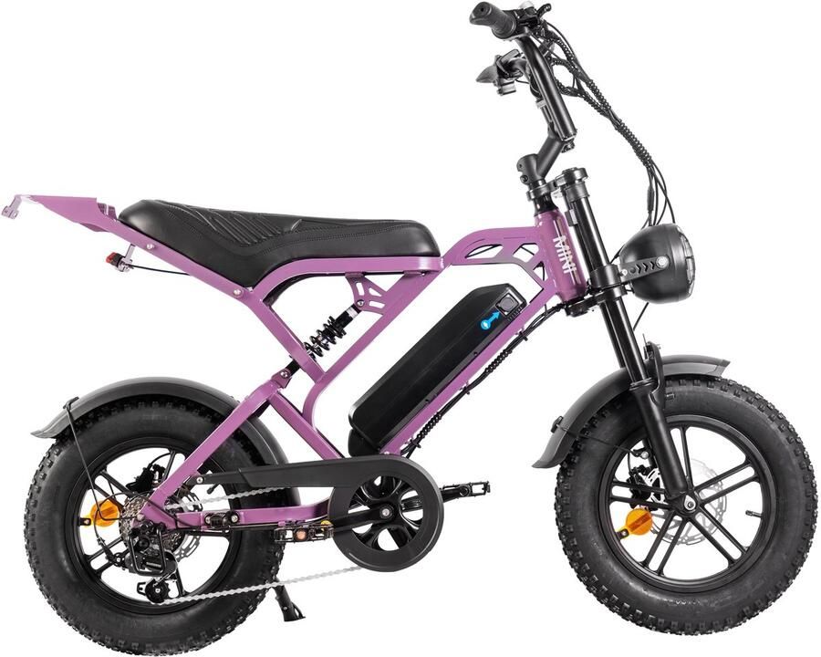 QmWheel V20 Mini Paars 468Wh Elektrische Fatbike