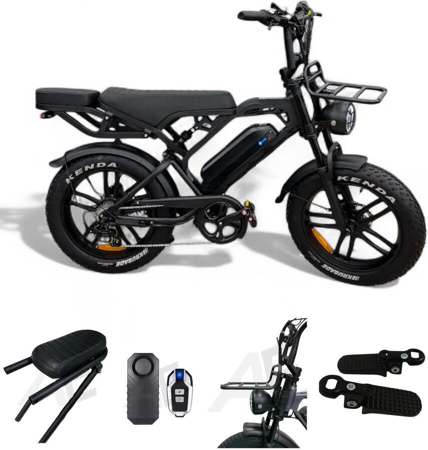 QmWheel V20 Pro Fatbike Zwart 2025 met Hydraulische rem