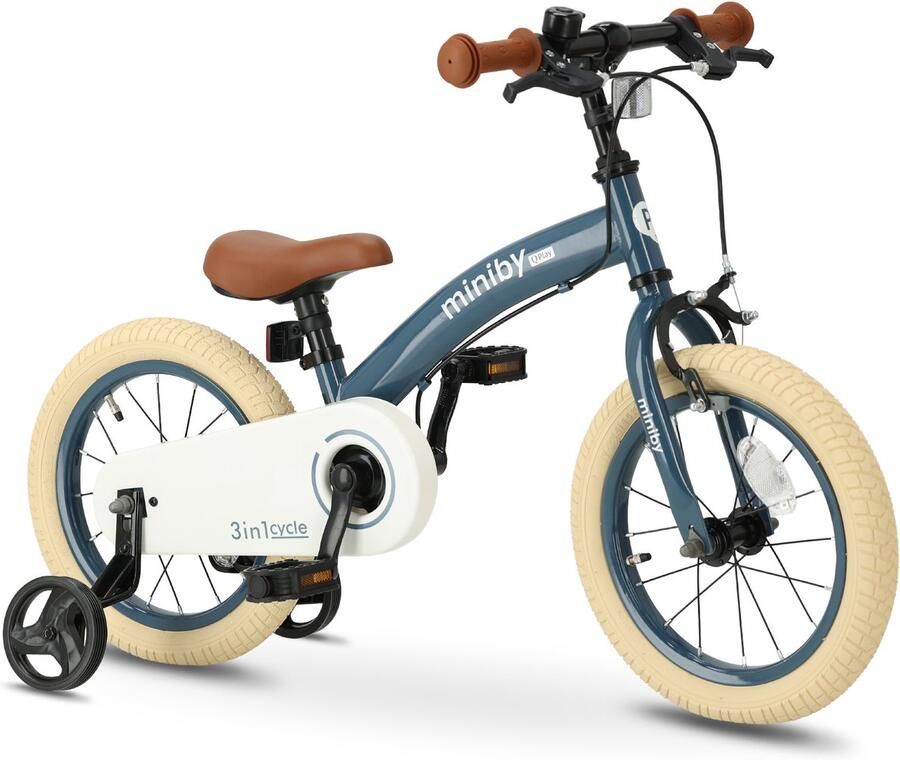 Qplay Miniby Kinderfiets 14 inch 3 in 1 loopfiets Steel