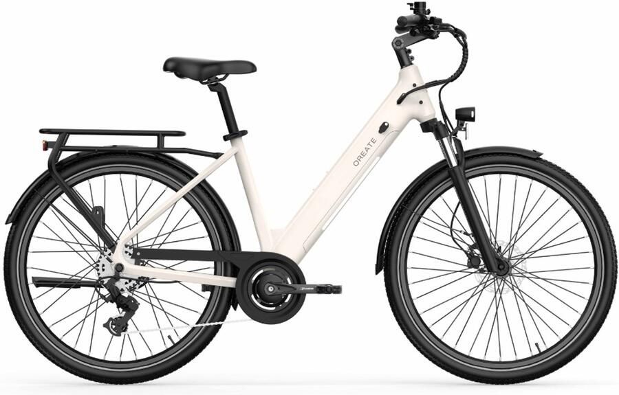Qreate City Air E-bike Lage Instap 27.5 Inch 250W Motor 7 Versnellingen 90 km Actieradius Hydraulische Schijfrem Grijs