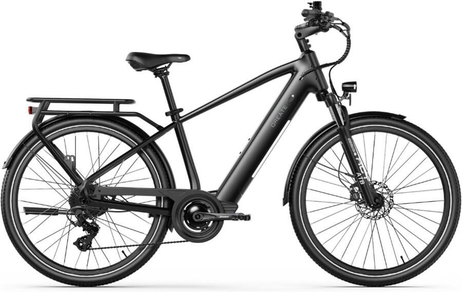 Qreate City Pro E-bike Hoge Instap 27.5 Inch 250W Motor 7 Versnellingen 100 km Actieradius Hydraulische Schijfrem Zwart