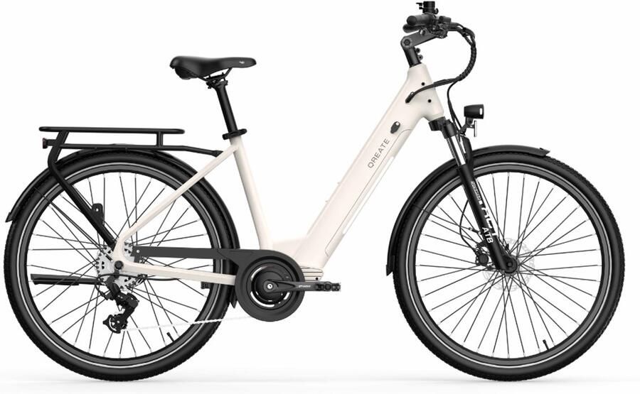 Qreate City Pro E-bike Lage Instap 27.5 Inch 250W Motor 7 Versnellingen 100 km Actieradius Hydraulische Schijfrem Grijs